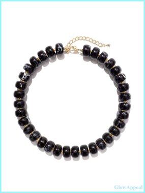 Acrylic Bead Choker Necklace with Lobster Clasp and Copper Chain